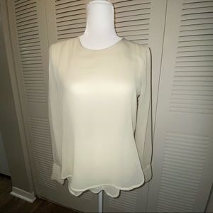 TOPSHOP Long Sleeve Sheer Keyhole Back Top